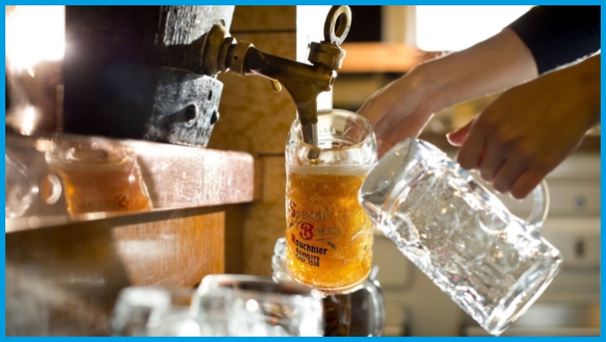 Bavarian beer from the tap